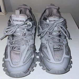 Balenciaga Track Sneaker Recycled Sole in gray mesh and nylon.